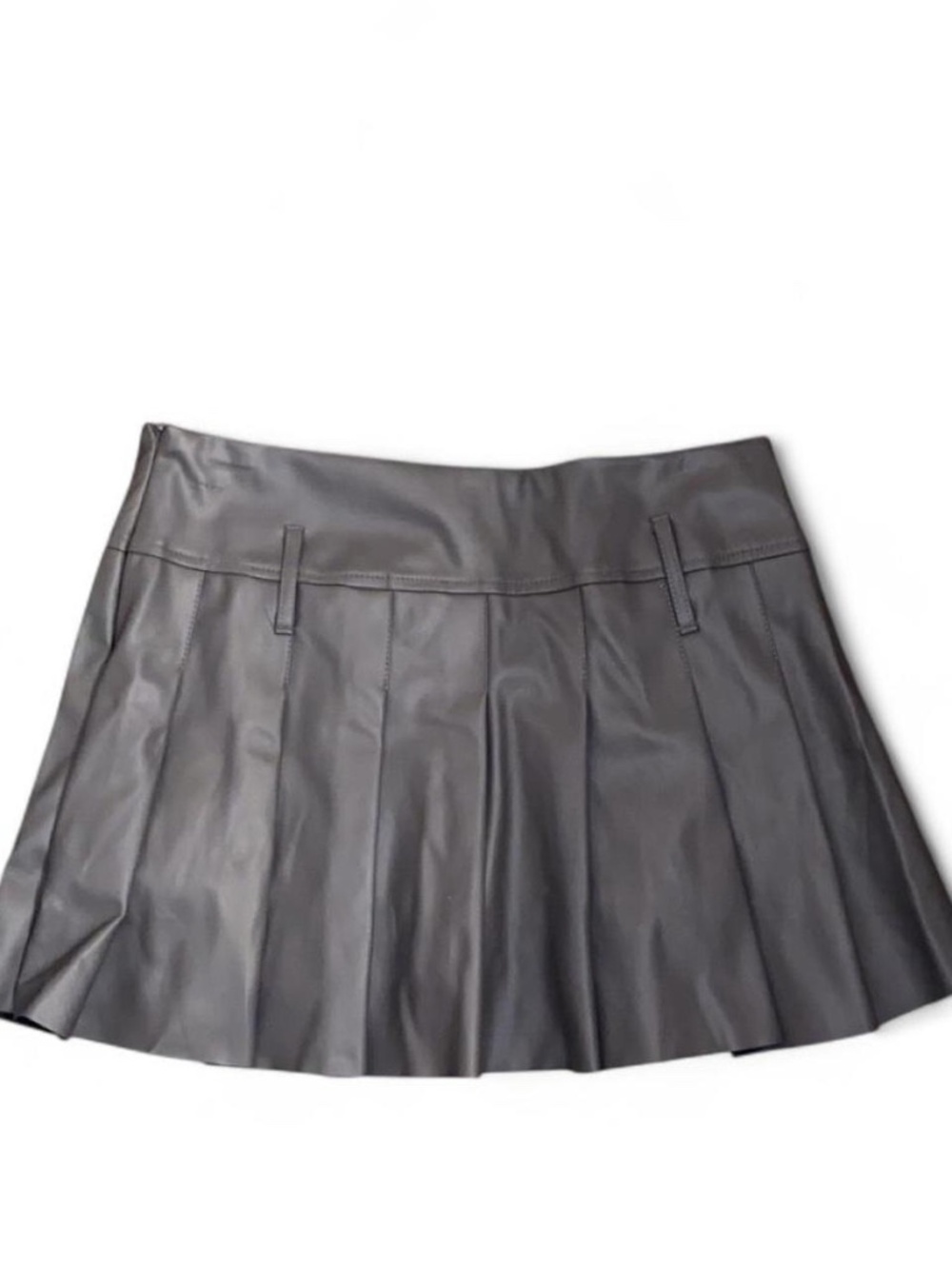 Urban Planet Leather Grey Pleated Medium Skirt